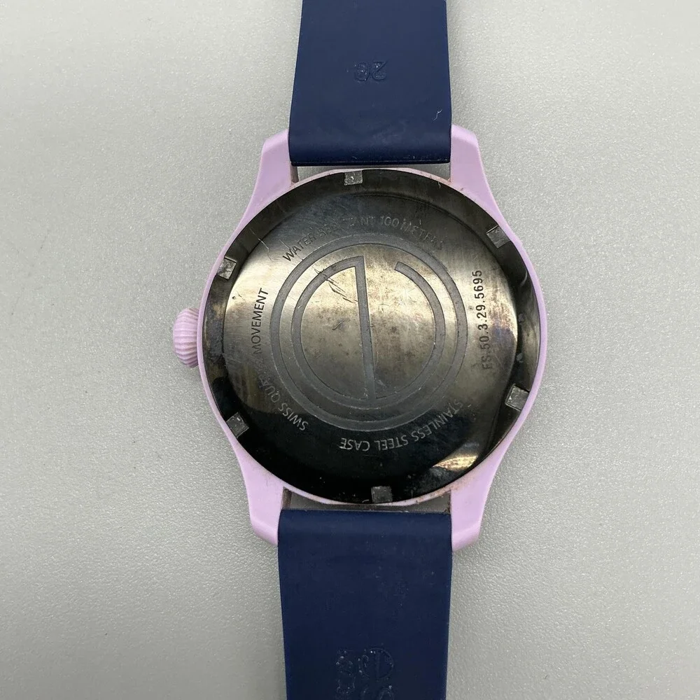 ESQ Movado One ES.50.3.29.5695 Unisex Watch 42mm Blue Purple Date New Battery